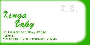 kinga baky business card